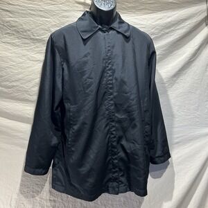 Vintage New York Harbor Andrea Black Mac Coat Jacket Size M Minimalist 90s